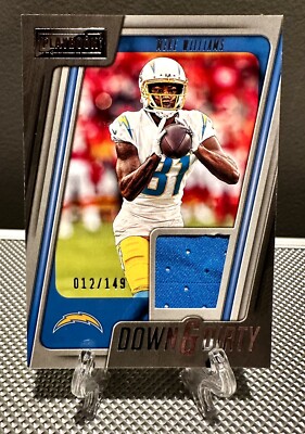 2022 Playbook MIKE WILLIAMS #/149 Game Used Jersey Patch Down & Dirty Chargers