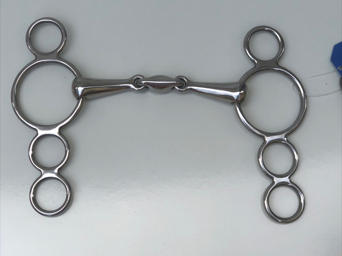Ovation Snaffle Loose 3 Ring Gag Horse Bit Stainless Steel 5