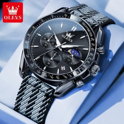 Waterproof Quartz Watch Men's OLEVS Luminous Luxury Date Men Strap Business
