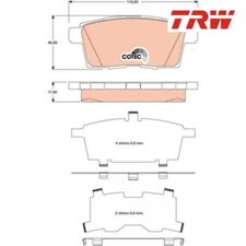 Brake pad set, disc brake Cotec TRW GDB3472 for Mazda