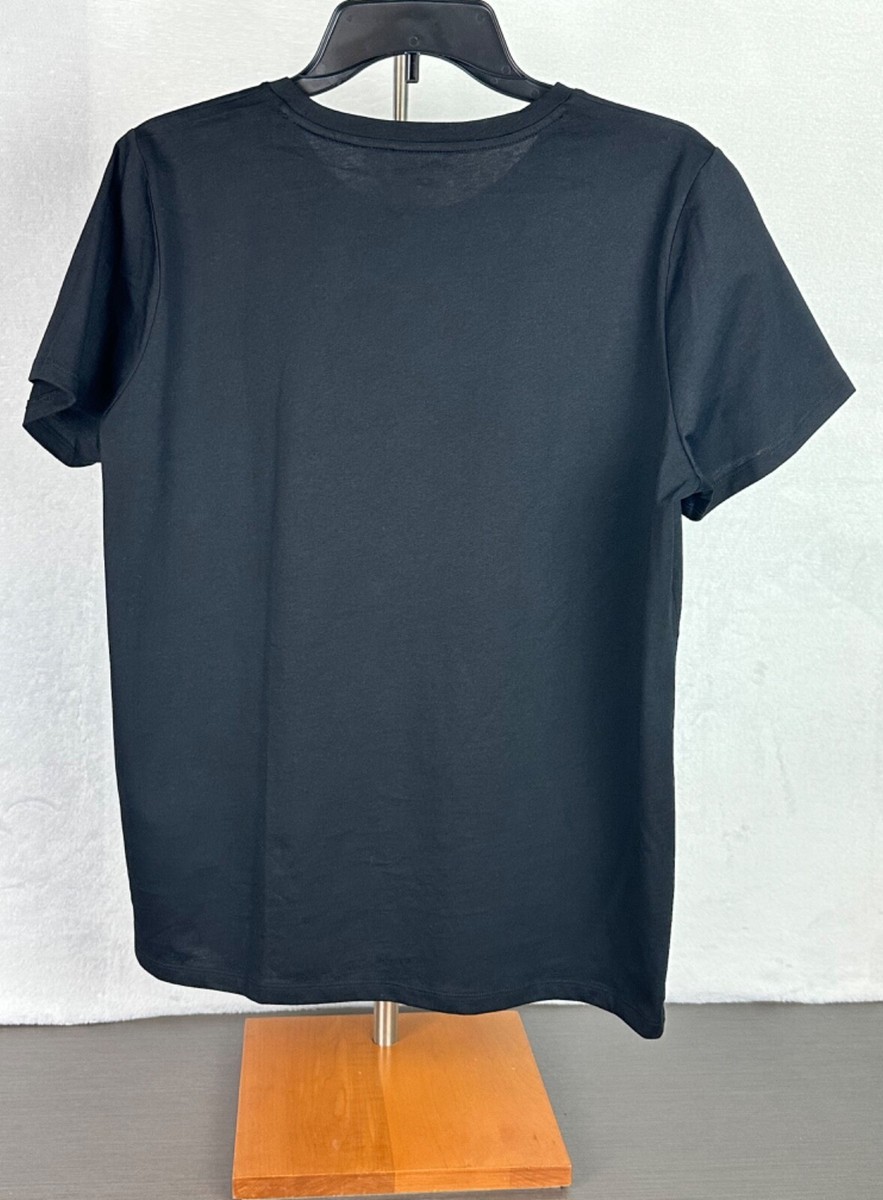 Tシャツ・カットソー GOLDEN  Women Tops GWP02172P00182890100 BLACK NWT Womens Michael Kors Black T-shirt Gold Sequin MK Logo
