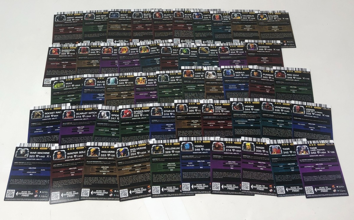 Marvel Arcade Cards: 50x Common Set (Non-Foil, Series 2 Marvel Arcade Cards: 50x Common Set (Non-Foil, Series 2