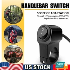 Motorcycle Handlebar 7/8" On Off Switch ATV Headlight Fog Spot Light Waterproof