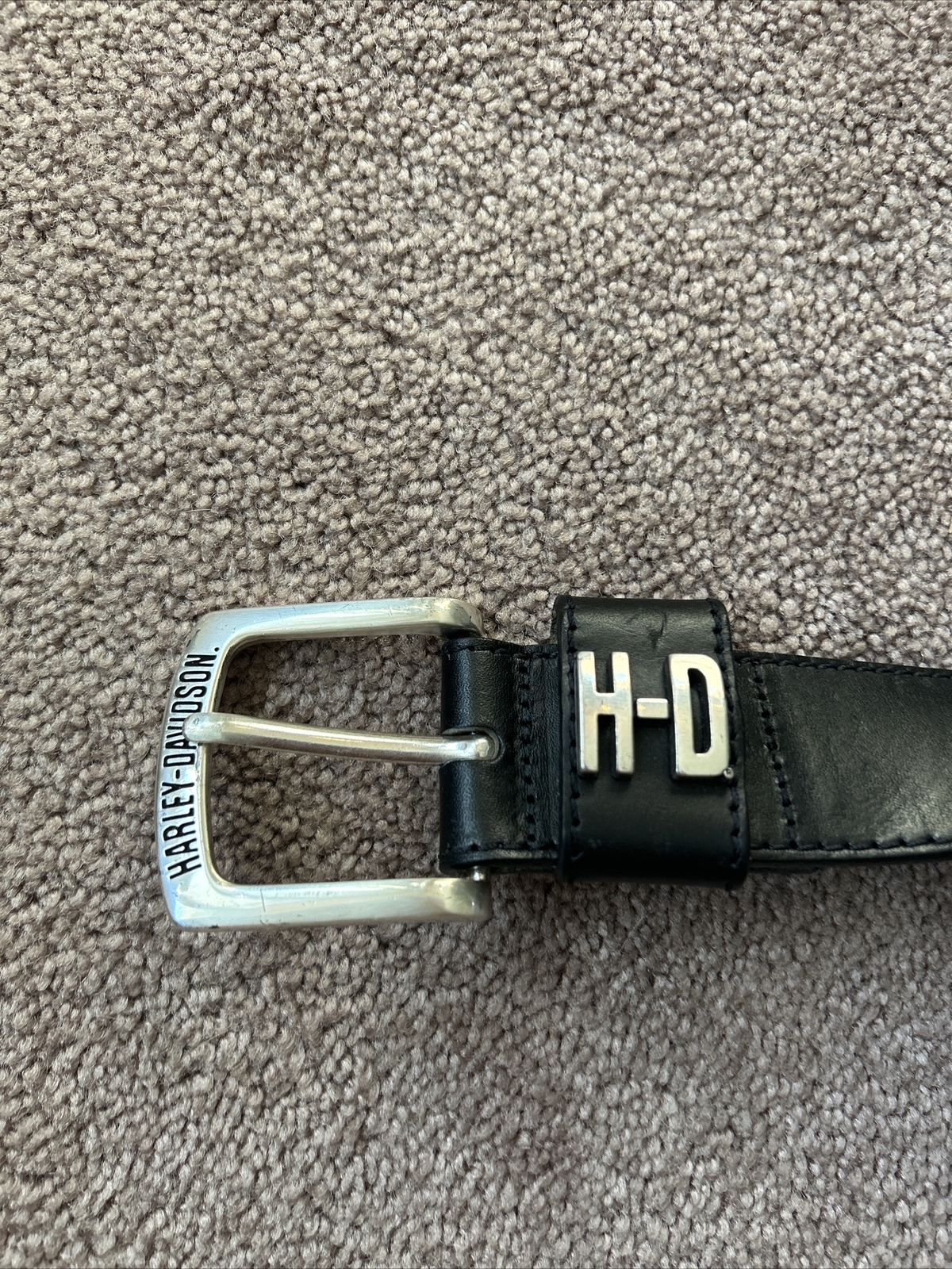 Harley Davidson Men’s Dress Belt Leather Engraved Buc… Gem