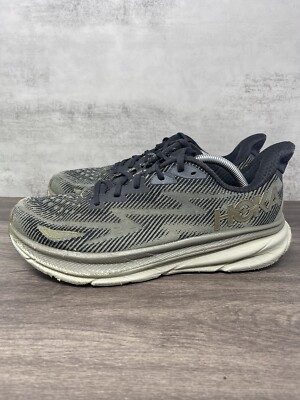 Hoka One One Clifton 9 Black And White Lace Up Running Shoes Men\'s Sz 10.5D Hoka One One Clifton 9 Running Shoes - Men main image 4