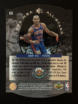 1995-96 SP NBA All-Stars Grant Hill Die-Cut Card! Hall of Famer