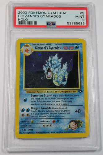 PSA 9 MINT POKEMON 5/132 | 2000 Giovanni's Gyarados HOLO - Gym Challenges 31468L