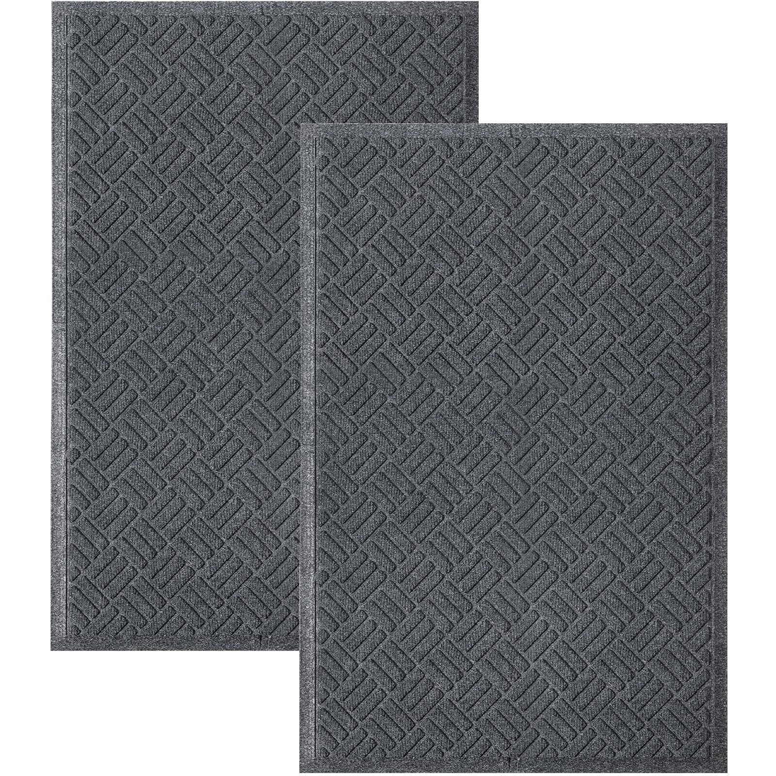 2pack 35x23.5in Door Mat - Indoor and Outdoor Welcome Mat, Absorbent and Drai...