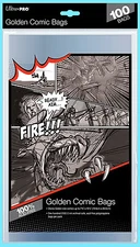 100 ULTRA PRO Golden Age Comic Book Bags New Storage 7-3/4" x 10-1/2" Archival