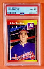 1989 Donruss Rookie John Smoltz #642 Atlanta Braves (CYA/HOF) PSA 8 NM-MT
