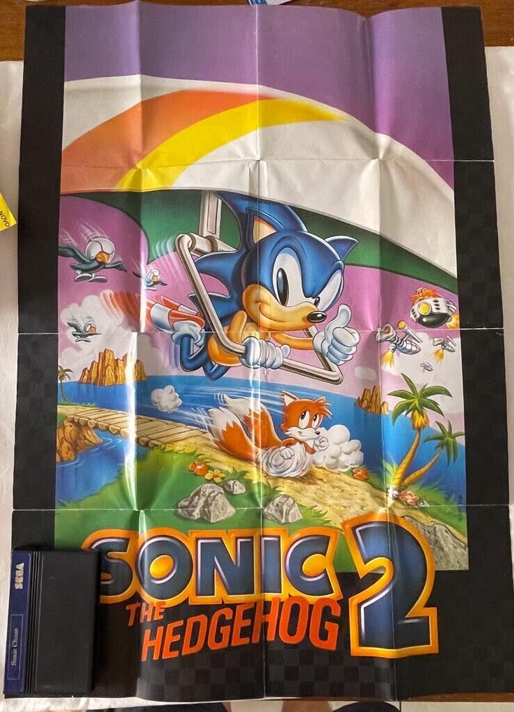 Sega Master System Tectoy : Sonic Caos Tectoy complete with all papers  poster