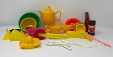 Vintage 1970s Child's Toy Cooking Kitchen Set, 3 Piece Tea Set, Play Food