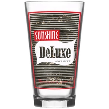 PINT GLASS ~ SUNSHINE DELUXE LAGER BEER ~ SUNSHINE BARBEY BREWERY ~ READING, PA