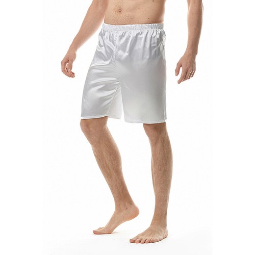Men Faux Silk Satin Boxer Shorts Pajama Pants Sleep Soft Elastic Waist New - Picture 6 of 23