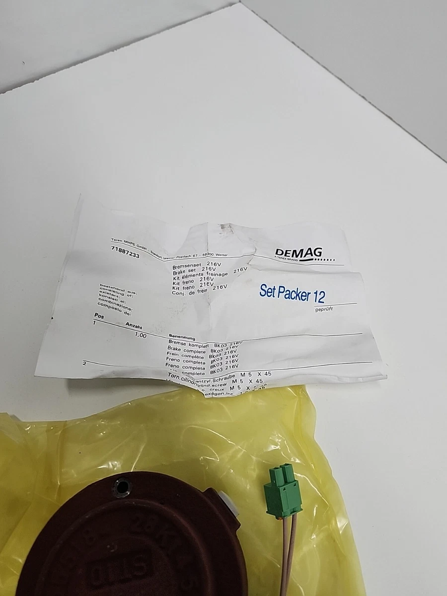 DEMAG BRAKE SET 216V BK03 216V 71887233, 26555184( OLD STOCK  