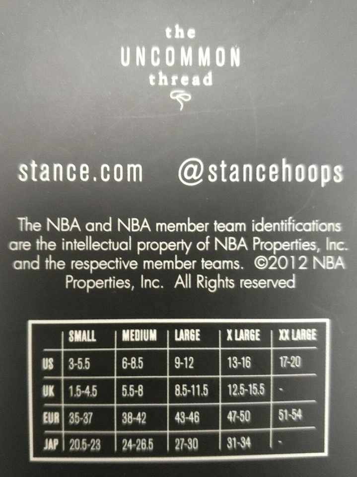 Meias Brooklyn Nets NBA Stance Arena logotipo tripulação branco/cinza tamanho grande (9-12) - Imagem 3 de 4
