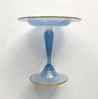 Very Rare Antique Carder Steuben Blue Orange Cintra Glass Compote 3179 Art Deco