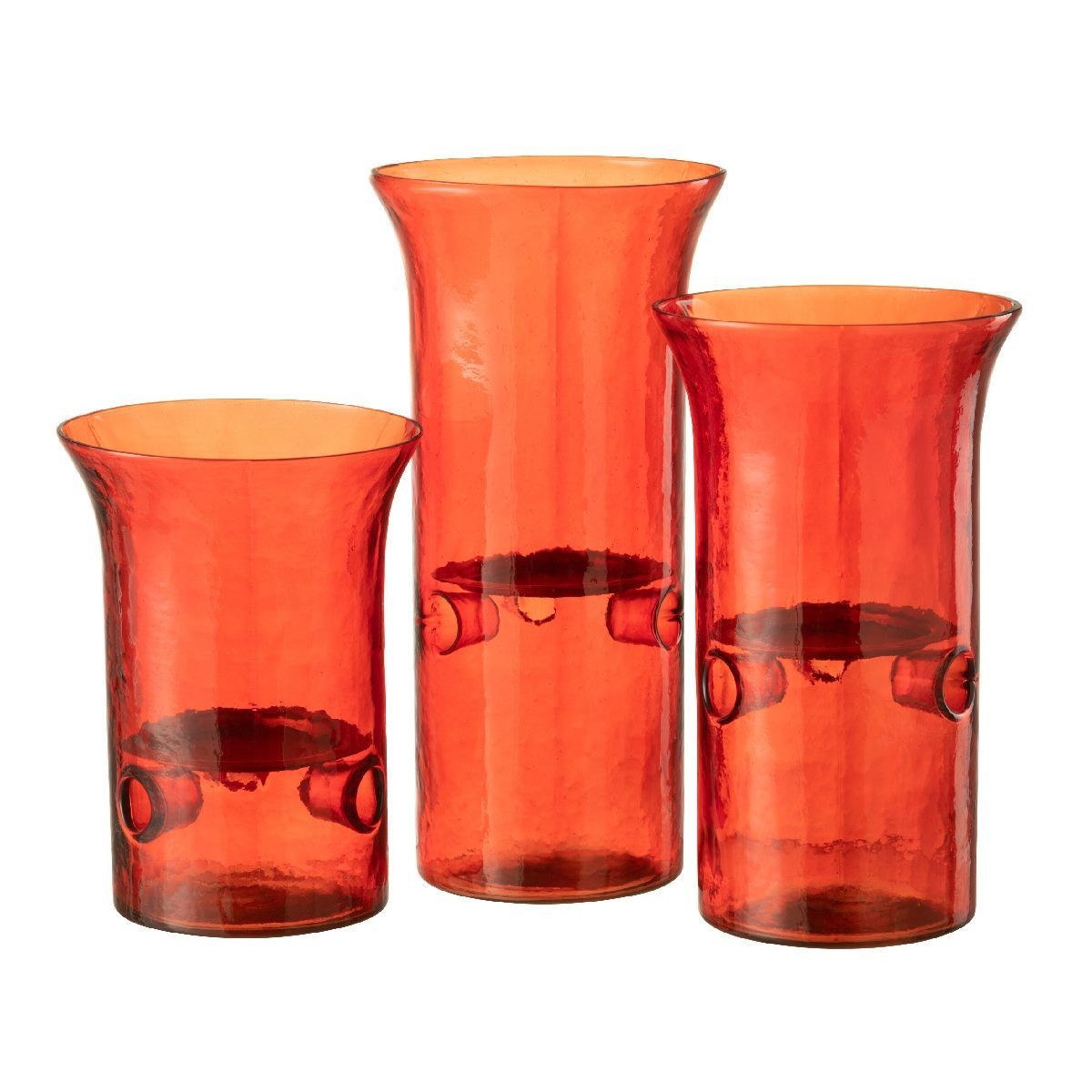 Photophores en verre soufflé rouge Mexican 30cm de design artisanal haut de gamme
