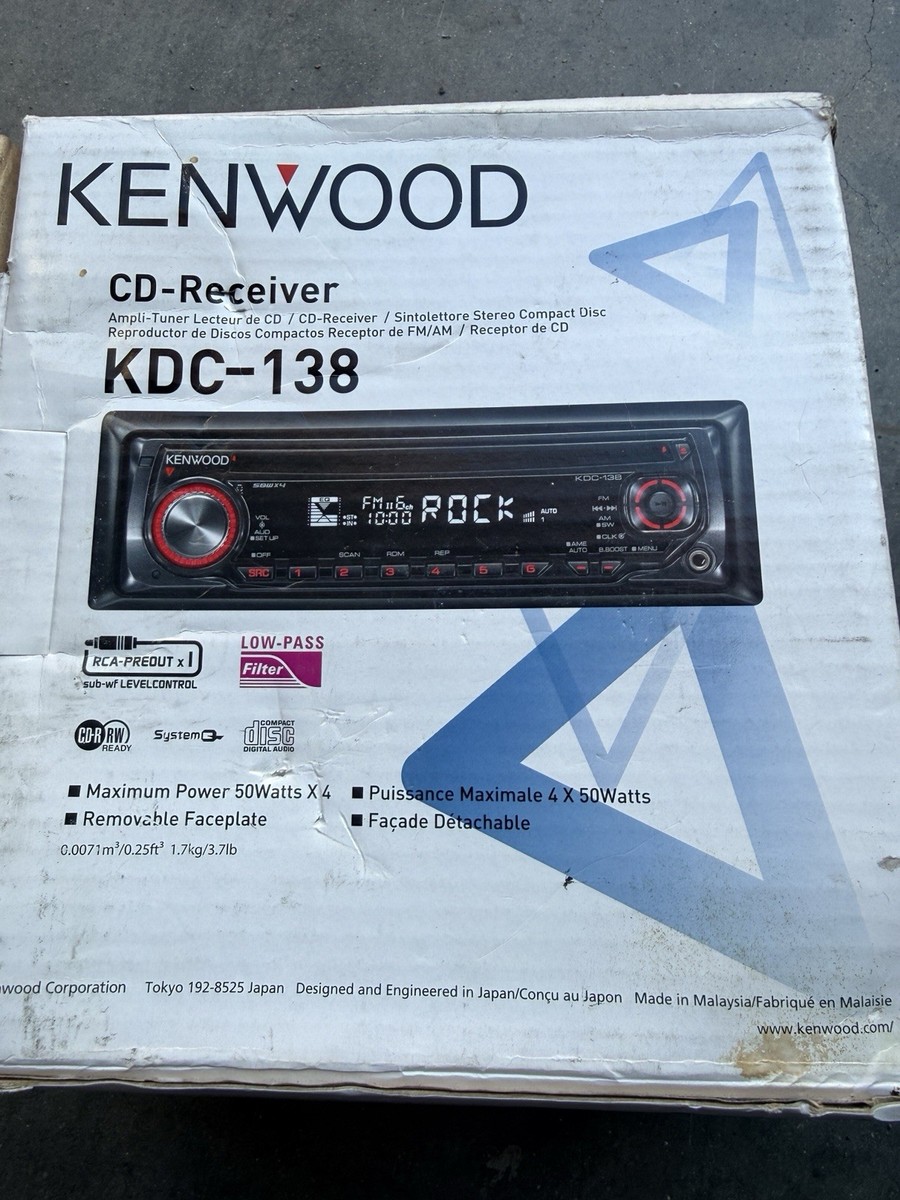 Kenwood KDC-138 CD Player In Dash Receiver for sale online | eBay