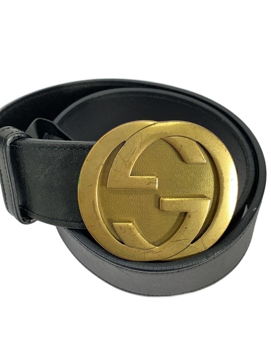 GUCCI Black Plain Leather Belt for Women Size 50 32 Model 114872 1766