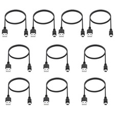 Mini USB Cable 3ft 10-Pack Bulk Mini-B Charger Cord Black