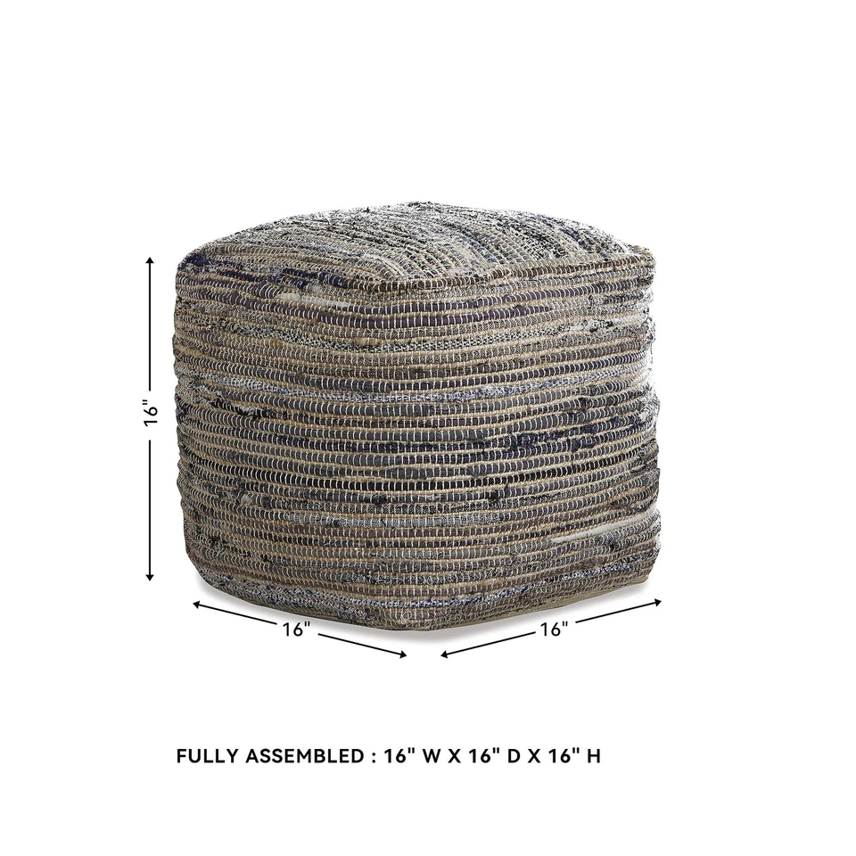 Ashley 签名设计当代 Absalom Pouf 牛仔布 — 第 4/4 张图片