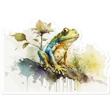 Watercolor Frog - Vinyl Decal Sticker - Car Window Laptop - ebn8914