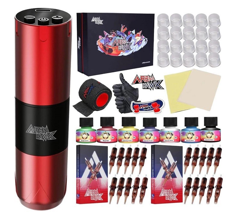 Arenahawk Cordless Tattoo Machine Kit for Beginners
