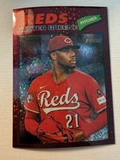 2026 Topps Heritage Hunter Greene Chrome Burgundy Sparkle Refractor #53  Reds