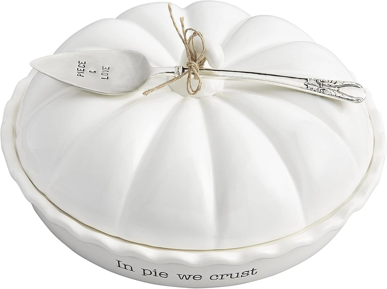 Circa Pumpkin Pie Dish Set, White, 5.5" X 10.5" Dia