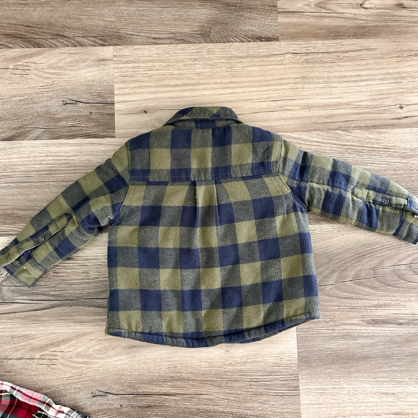 Baby Boy 12M Ralph Lauren Polo + Flannel Shirts Bundle Lot 4pc Fall Winter image 6