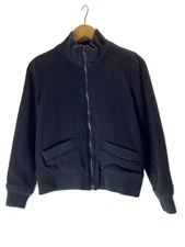 A.P.C. Zip-Up Fleece Jacket, Size S, Wool, Black, Solid Color
