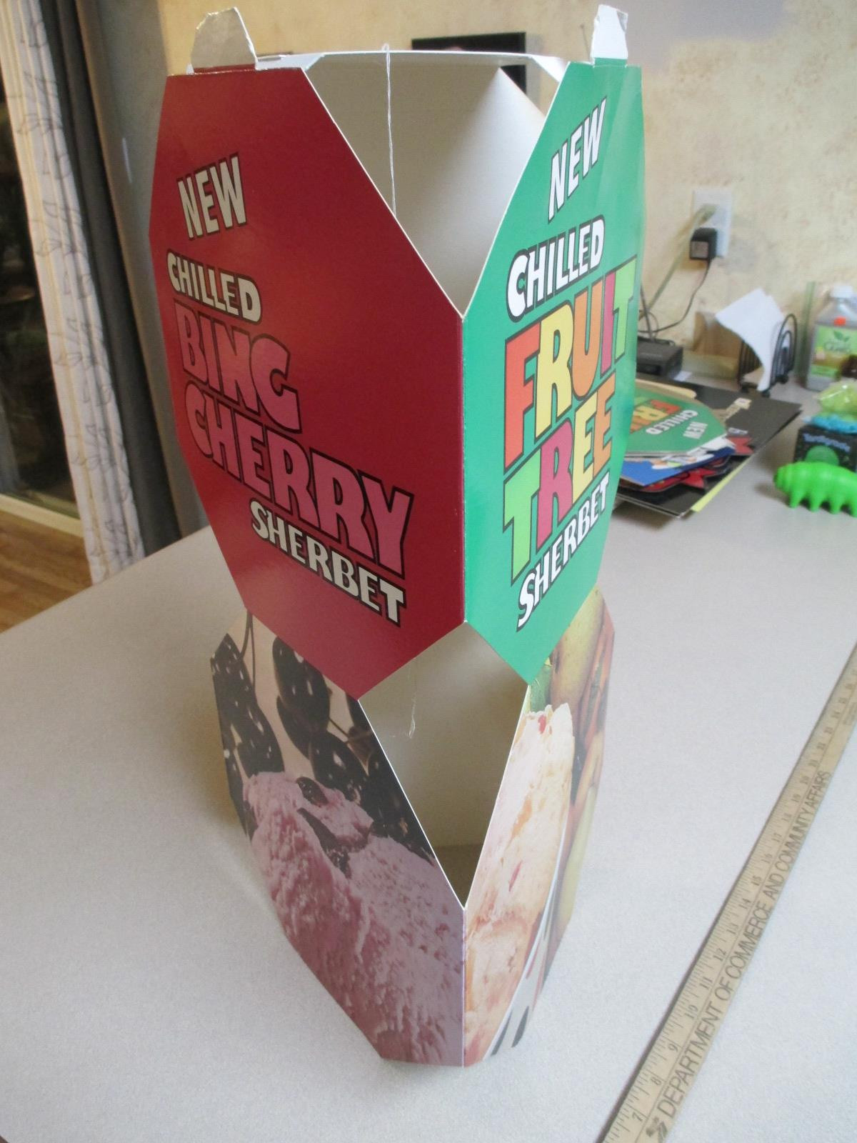 Baskin Robbins ice cream 1970s CHILLED SHERBET ceiling store display sign #3