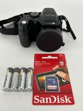 Fuji Finepix S2000 HD Black 10MP 15x Zoom Digital Camera w/SD Card Batteries