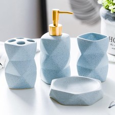 Bathroom Set,4 Pcs Bathroom Accessory Set,Includes Lotion Soap Dispenser,Toot...