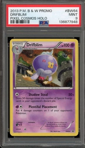 Pokemon Drifblim Pixel Cosmos Holo Promo BW64 PSA 9 Mint