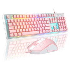 Gaming Keyboard and Mouse Combo, K1 RGB LED Backlit Keyboard with 104 Keys Compu
