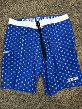 Dixxon Live Fast Board Shorts 38 Blue Monogram Swim Hybrid 10  