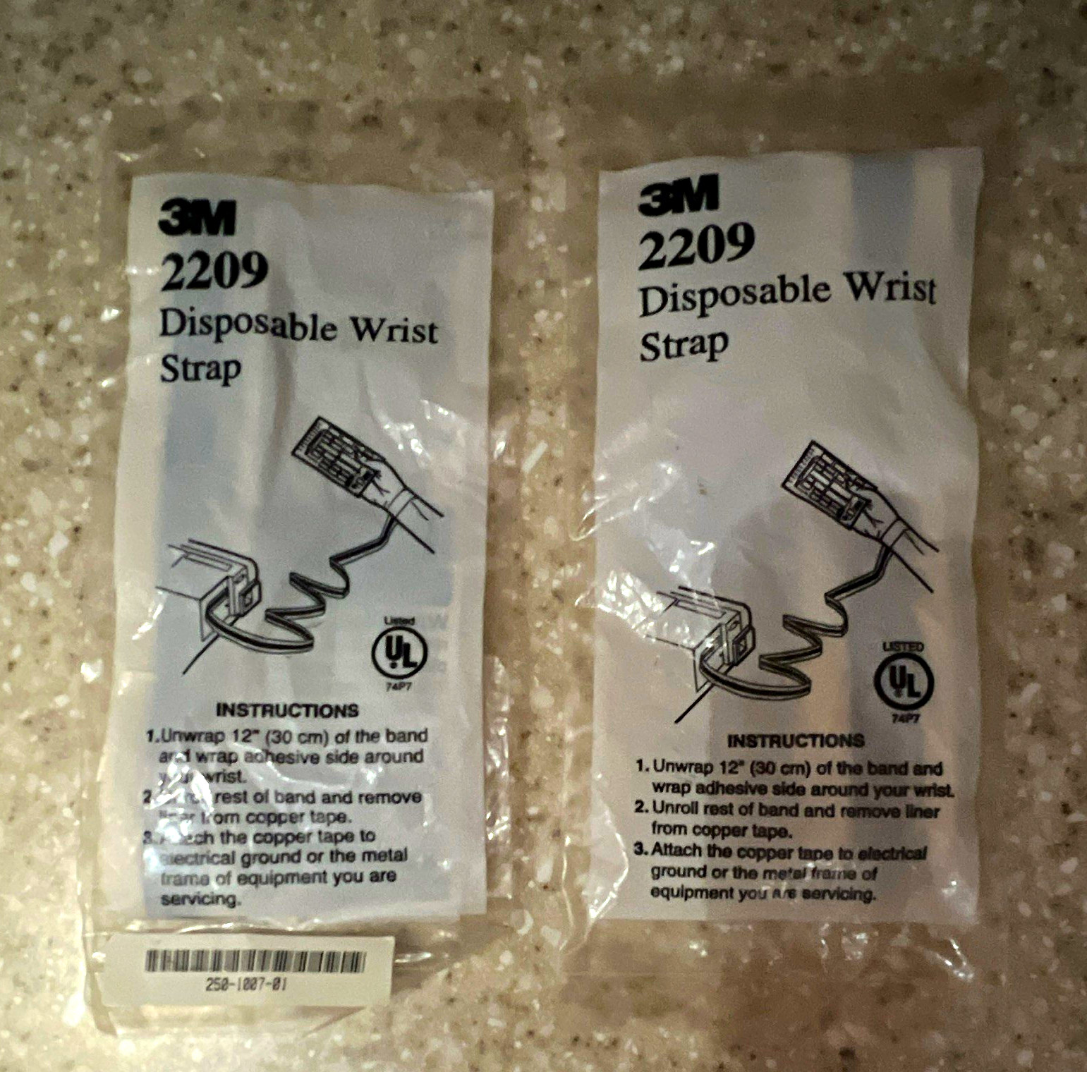 3M 2209 Disposable Wrist Strap ESD Equipment Component, Pack of 2