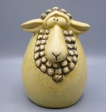 Novelty Sheep Money Box Piggy Bank Ceramic 18cm with Stopper - VGC