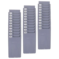  3 Sets Wall Cards Rack Time Holder: Wall Mounted Cards Plastic Holder With 10