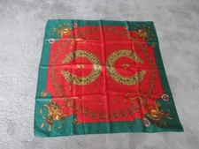 vintage PARURES DES SABLES Silk Scarf Red 34" x 34" 