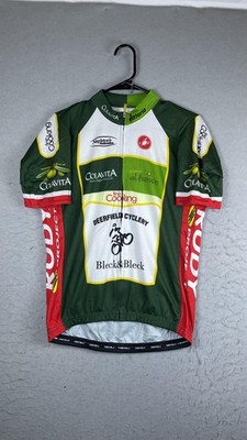 Castelli Colavita Cycling Jersey Mens Large Green Full Zip Bike Shirt USA