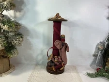 Vintage Country Decorated Industrial Wooden Textile Spool~ Large 13”~ Handmade 