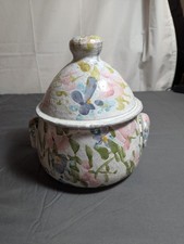 Casseruola vintage con coperchio firmata Vallauris Ljj France floreale 