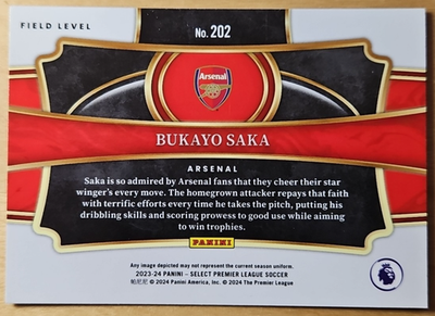 2023-24 Panini Select Premier League Bukayo Saka #202 Field Level