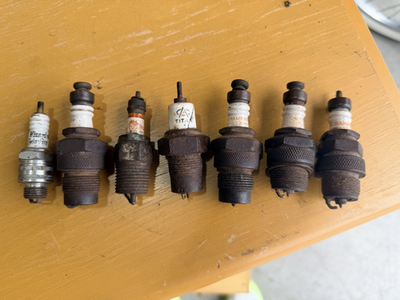 #ad Antique Vintage Red Head Champion Spark Plug Auto Gas Engine Motorcycle Lot $125.00