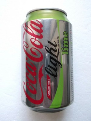 COCA COLA LIGHT LIME 2008 aus BELGIEN leere Dose 330ml oben geöffnet