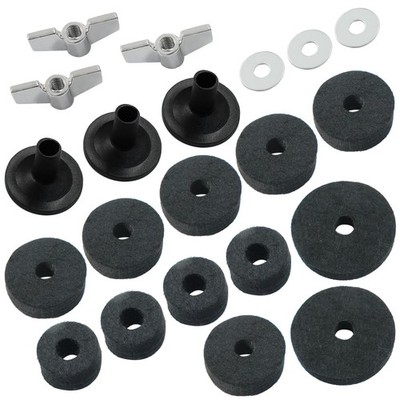 21 Pcs Black Cymbal Accessories Set, Cymbal Stand Felts HiHat Cup Felt HiHat ...