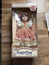 Angelina collection porcelain doll by Visconti 2000 Edition Pink Dress. Open-Box